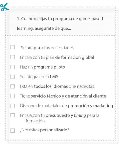 checklist como elegir al mejor proveedor de videojuegos para formación corporativa